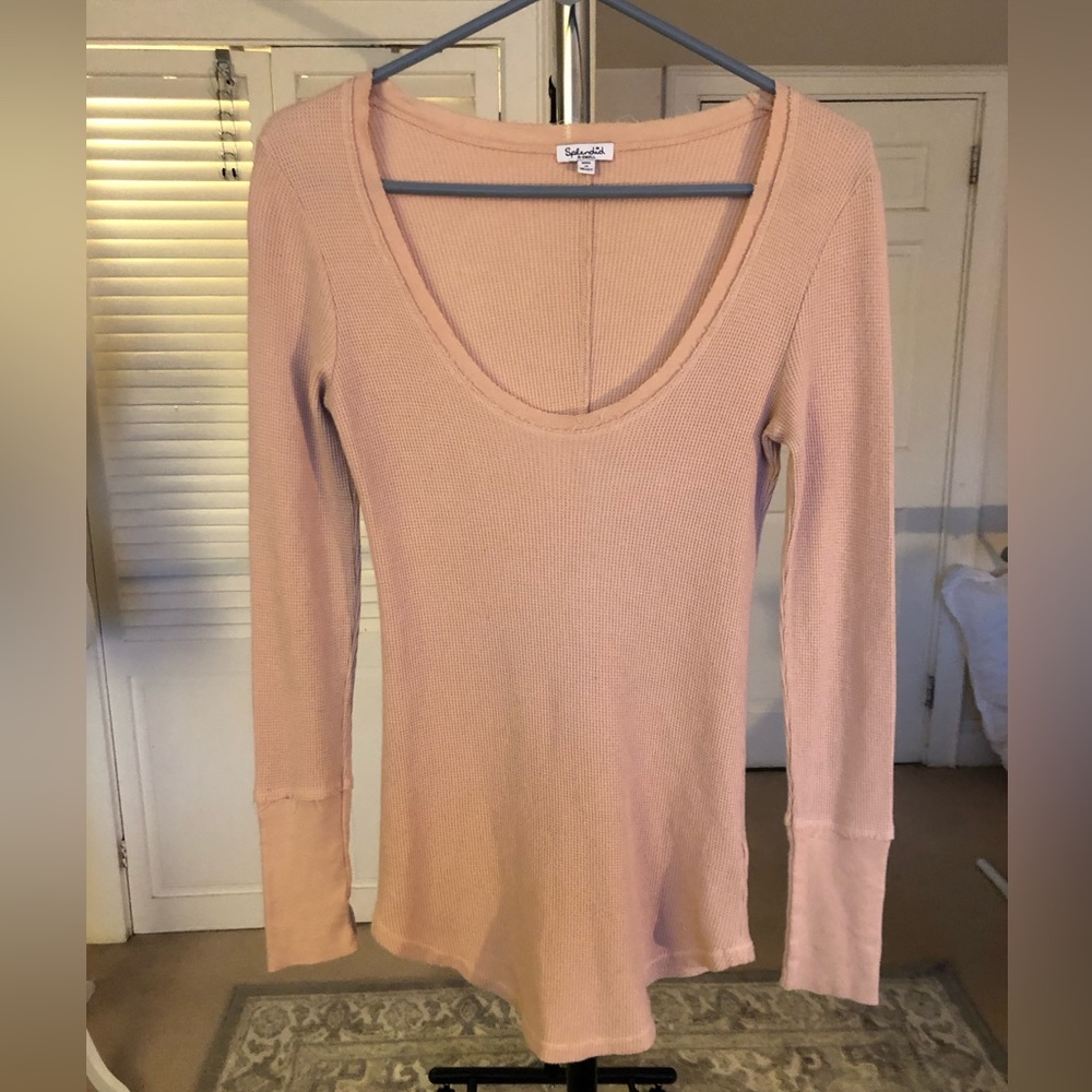 Splendid Thermal Scoop Neck Top